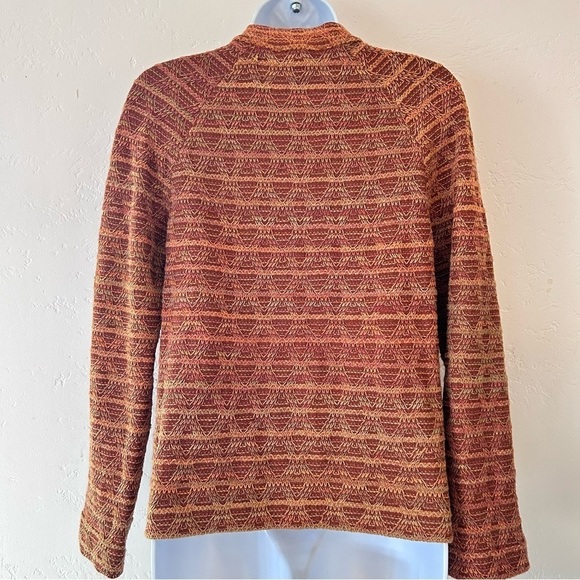 St. John Orange Geometric Santana 3D Knit Zip Up Sweater Jacket Size 2 - Picture 7 of 15
